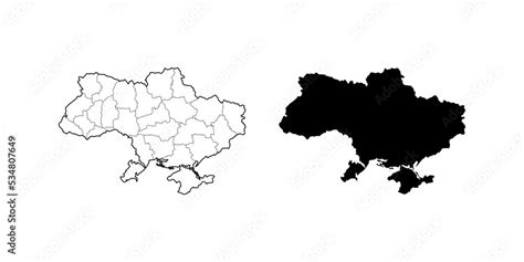 Ukraine map vector, Ukrainian political territory. National shape ...