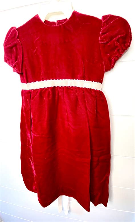 Vintage Crushed Red Velvet Dress Vintage Red Velvet Dress Etsy