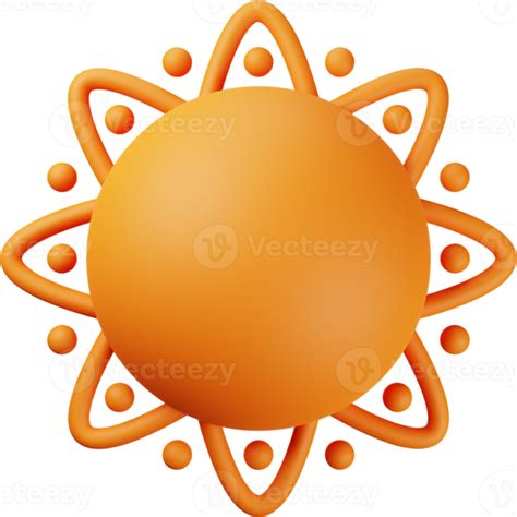 Orange Sun 3d Illustration 14019547 Png