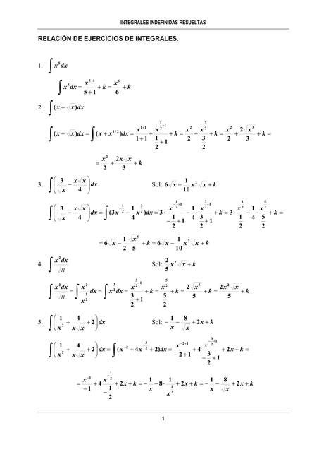 Integrales Indefinidas Ejercicios Resueltos Todo C Lculo Udocz