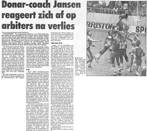 Krantartikel Donar Coach Jansen Reageert Zich Af Op Arbiters Na