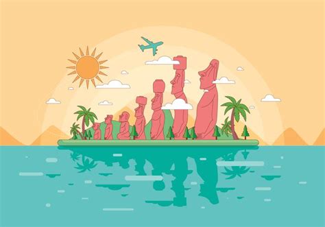 Easter Island Landscape Vector 144627 Vector Art at Vecteezy