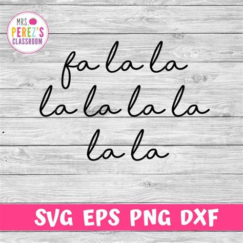 Fa La La La La Svg Eps Png Dxf Instant Download Cut Files Etsy