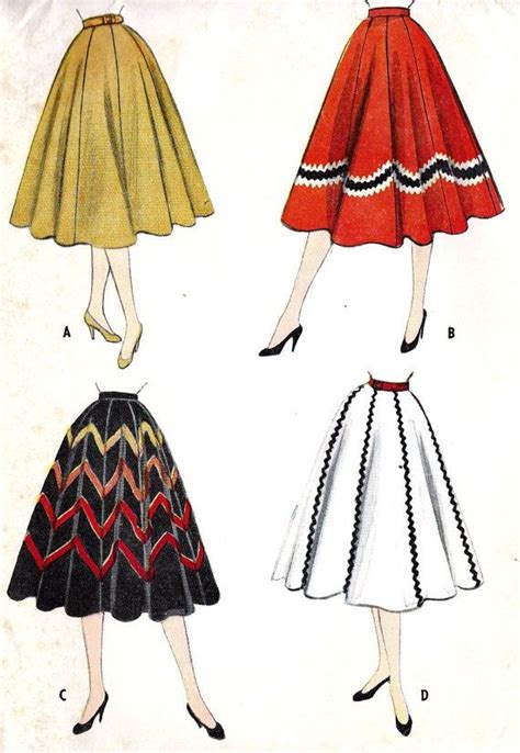 1950s Misses Circle Skirt Vintage Sewing By Missbettysattic 1200 Vintage Outfits Vintage