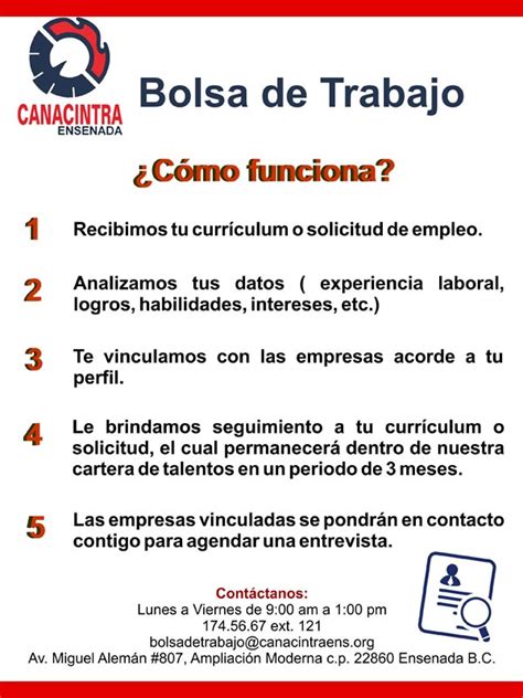 Bolsa De Trabajo Canacintra Delegación Ensenada