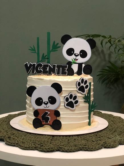 Arquivo De Corte Topo De Bolo Pandas Bambu Produtos Elo