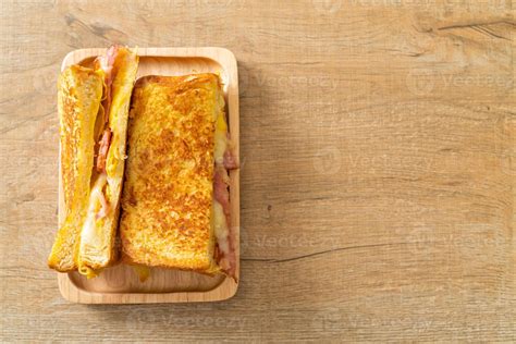 French toast ham bacon cheese sandwich 14631417 Stock Photo at Vecteezy