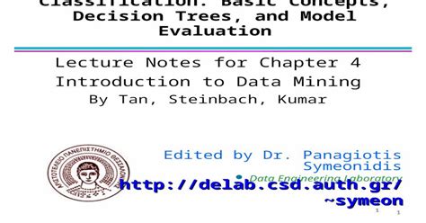 Classification Basic Concepts Decision Trees And Model Evaluation