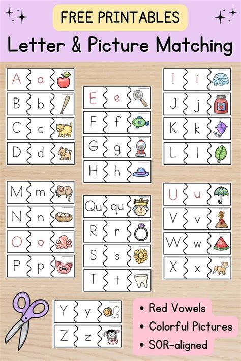 Match the Letters with Pictures - Free Printables for Preschoolers