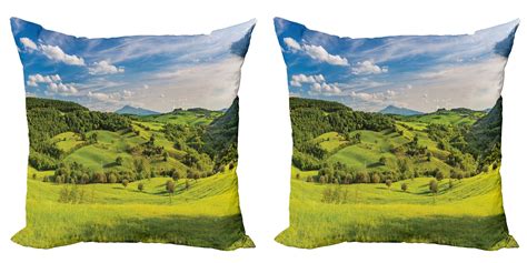 Ambesonne Landscape Throw Pillow Cover 2 Pack Tuscany Italy Farms 24