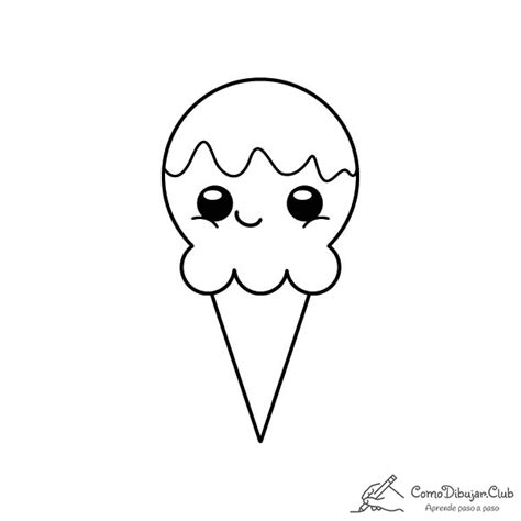 Helados Kawaii Para Colorear