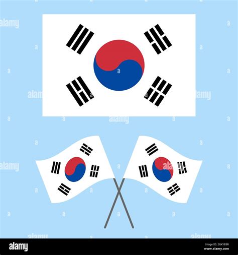 Flag Of South Korea South Korean Vector Stock Illustration Stock