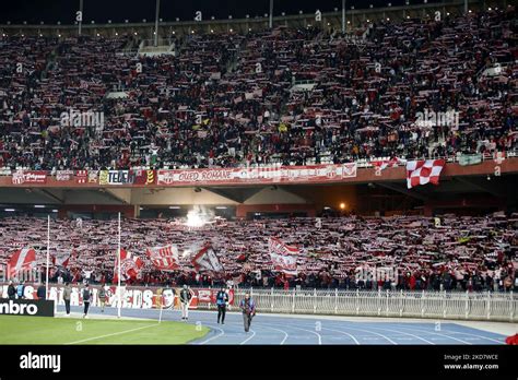 CR Belouizdad fans cheer the team during the 2022 CAF Champions League quarter-final football ...