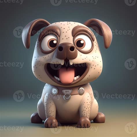 Cute funny cartoon dog with funny expression. cartoon character smile ...