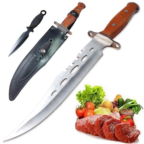 Faca De Ca A Pesca Churrasco Luxo Fulltang Inox Kim Sobrevivencia