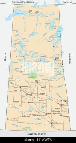 Manitoba Road Map Stock Vector Image Art Alamy