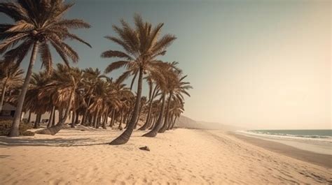 Premium AI Image | Relaxing beach scene under sunny skies