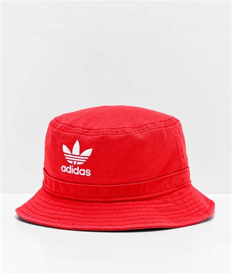 Adidas Originals Washed Red Bucket Hat