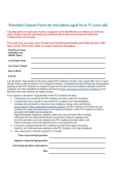 Free Sample Parental Consent Forms In Pdf Ms Word