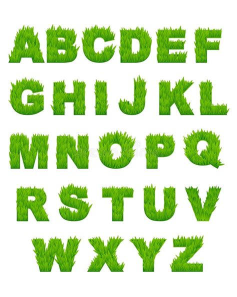 Majuscules D Alphabet D Herbe Illustration Stock Illustration Du