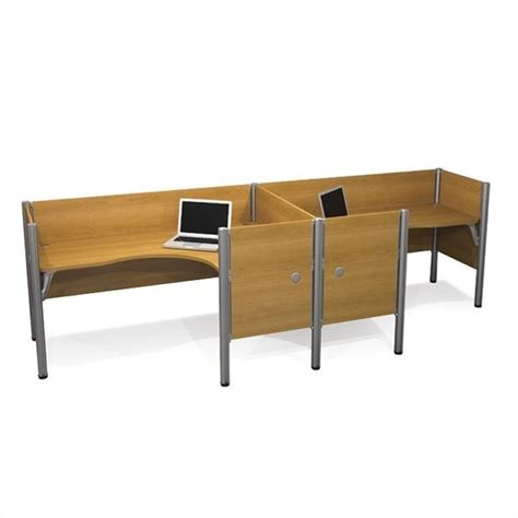 Bestar Pro Biz Double Side By Side L Desk In Cappuccino Cherry C