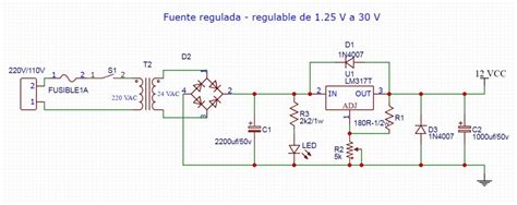 Circuito Fuente Regulada Variable De 1 25 V A 30 V