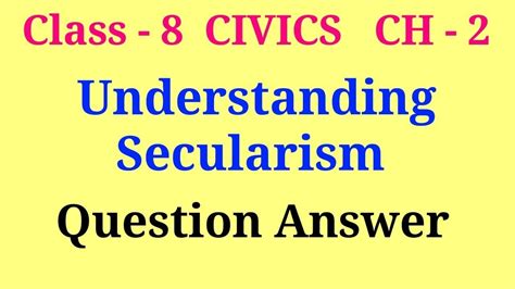 Understanding Secularism Question Answer Class 8 Civics Chapter 2