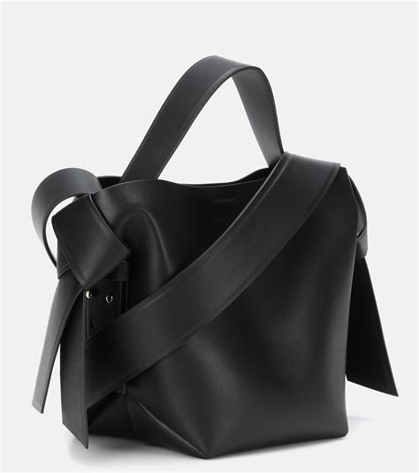 Musubi Mini Leather Shoulder Bag In Black Acne Studios Mytheresa