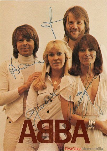 Abba Autographs Signed Memorabilia Frida Abba Abba Mania Rock Band