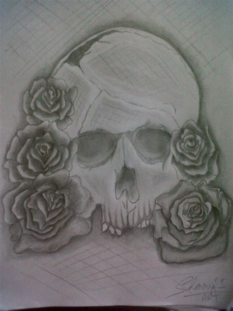 Pencil Sketch Of A Skull - Desi Painters