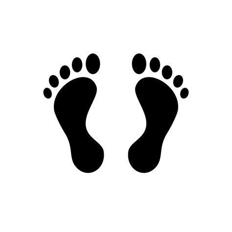 Foot print icon. Vector illustration bare foot symbol on white ...