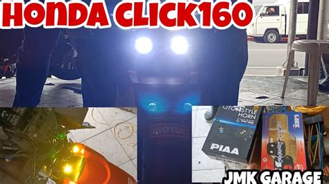 Honda Click 160 Intallation Mini Driving Light Piaa Horn Pasing Light