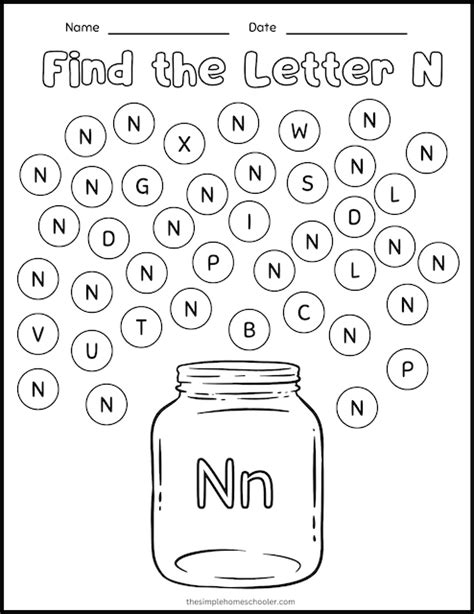 Fun Letter N Identification Activity And Test Sheets For