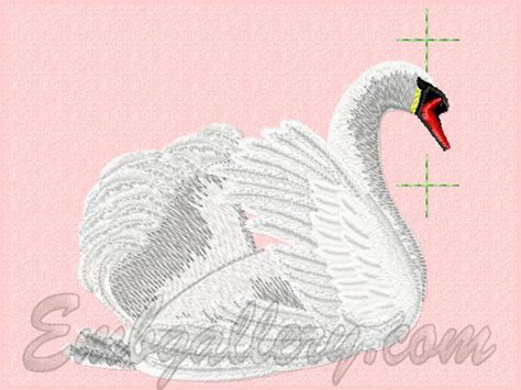 Swans Faithfulness Machine Embroidery Design