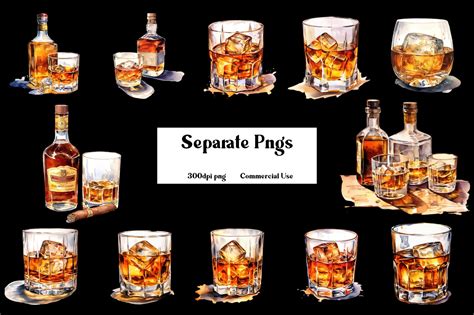 Whiskey Glass Clipart, Bourbon Glass Clipart, Whiskey Clipart, Whiskey ...