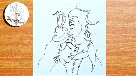 How To Draw Lord Shiv With Maa Parvati Easy Shiv Parvati Drawing Step