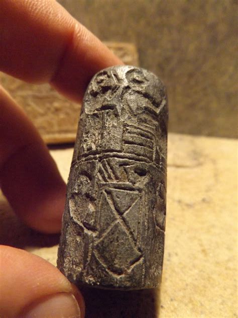 Sumerian cylinder seal replica of Queen Puabi Mesopotamian art