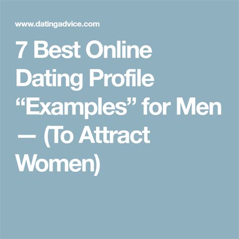 Example Of A Good Online Dating Profile To Attract A Man Telegraph