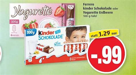 Ferrero Kinder Schokolade Oder Yogurette Erdbeere Angebot Bei Markant