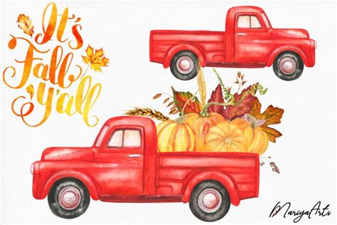 Harvest Truck Thanksgiving Clipart Autumn Its Fall Yall