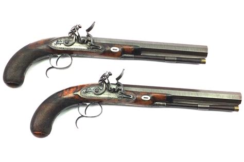 Flintlock John Manton And Son Duelling Pistols Very Fine Cased Pair