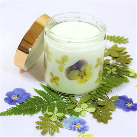 Diy Dried Pressed Flower Wall Soy Wax Scented Candles Wine Sprinkles