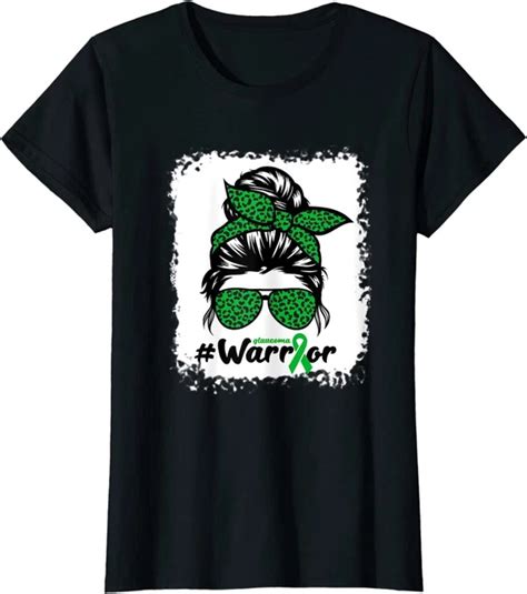 Hot Trending Kiraa Tee With Glaucoma Awareness Month Warrior Bleached Messy Bun T Shirt