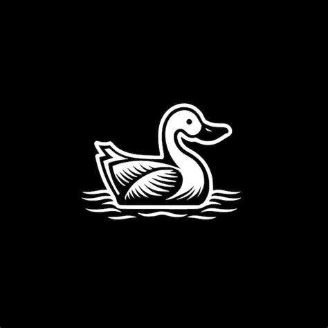 Premium Vector Duck Black And White Vector Illustration