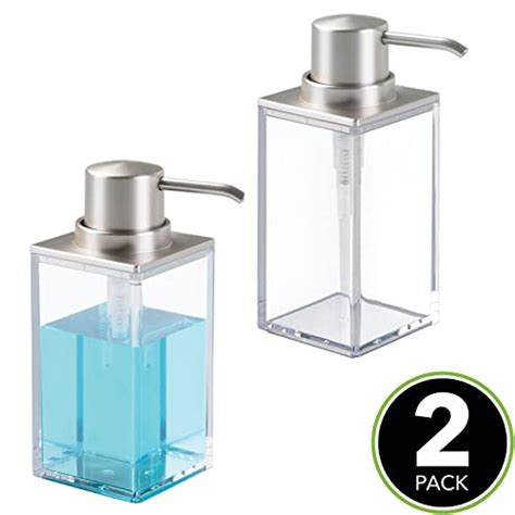 MDesign Rectangle Plastic Refillable Liquid Soap Dispenser Pump Bottle