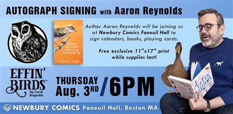 Newbury Comics On Twitter Effin Birds Author Aaron Reynolds Will Be