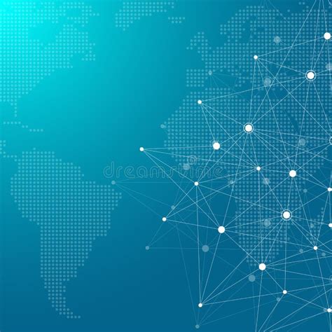 Global Network Connections With World Map Internet Connection