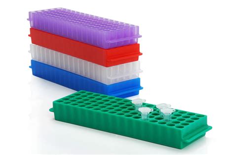 Microtube Rack Pp For X Ml Tubes Blue Green Red Purple