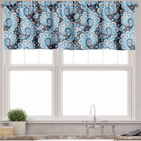 Ambesonne Paisley Window Valance Medieval Floral 54 X 18