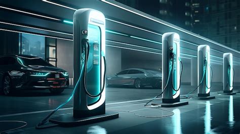 Premium Photo | Modern fast electric vehicle chargers for charging car